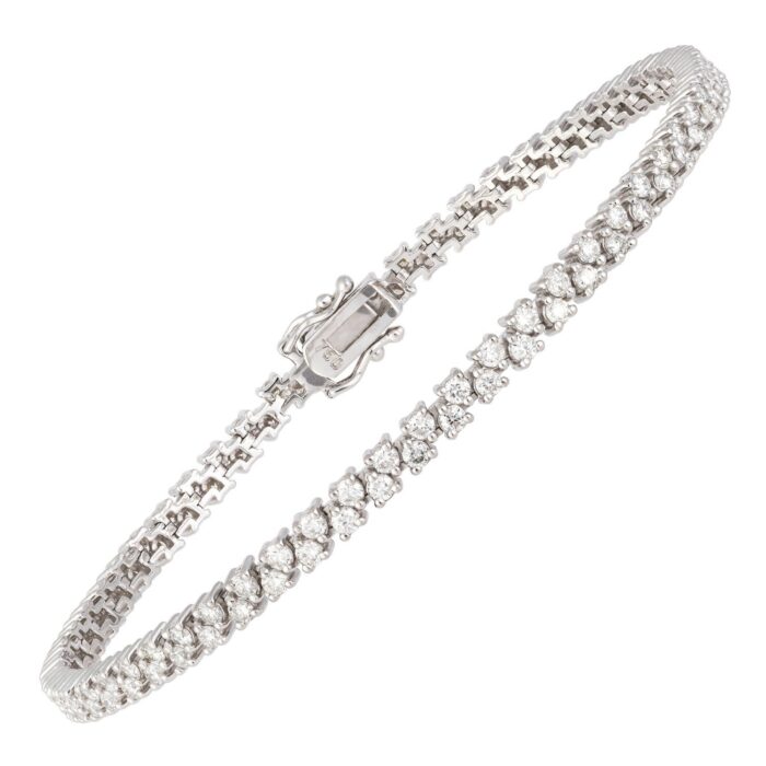 Pulseira em ouro branco com diamantes