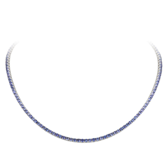 Colar em ouro branco com tanzanitas