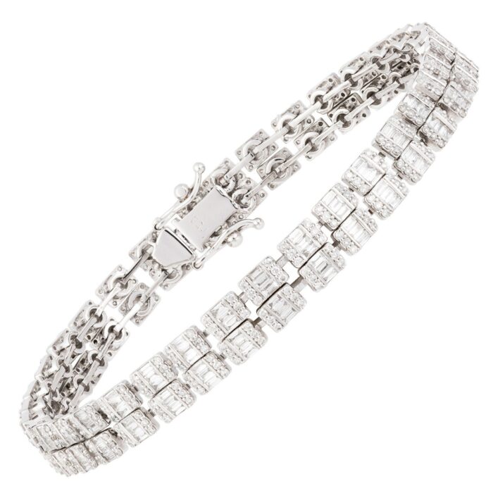 Pulseira em ouro branco com diamantes
