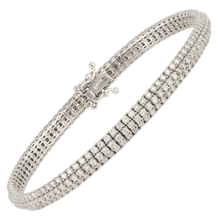 Pulseira em ouro branco com diamantes