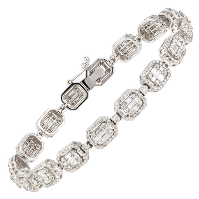 Pulseira em ouro branco com diamantes