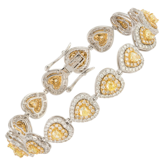 Pulseira em ouro branco com diamantes