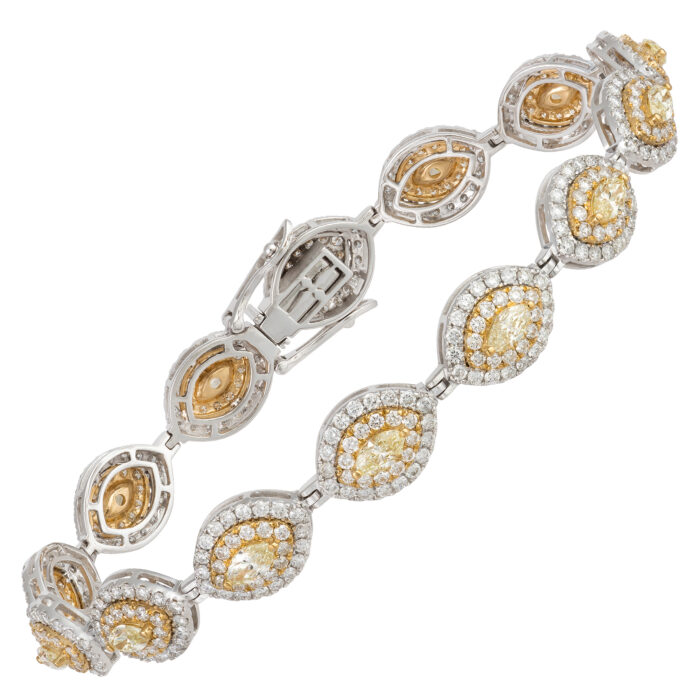 Pulseira em ouro branco com diamantes