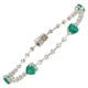 Pulseira em ouro branco com esmeraldas e diamantes