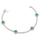 Pulseira em ouro branco com esmeraldas e diamantes
