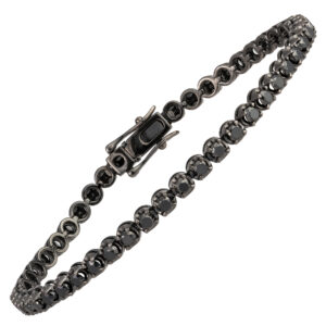 Pulseira em ródio negro com diamantes.