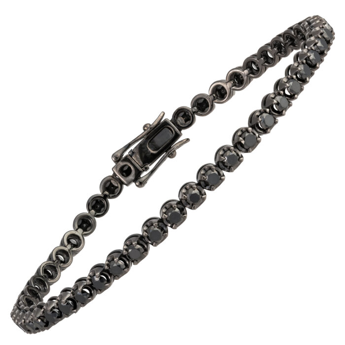Pulseira em ródio negro com diamantes.