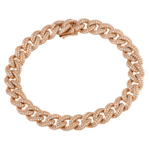 Pulseira em ouro amarelo com diamantes.