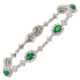Pulseira em ouro branco com esmeraldas e diamantes.