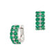 Brinco em ouro branco com esmeraldas e diamantes.