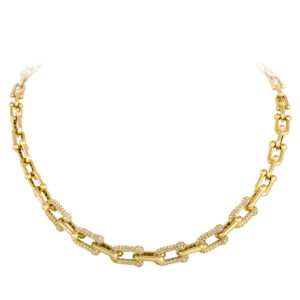 Colar em ouro amarelo com diamantes.