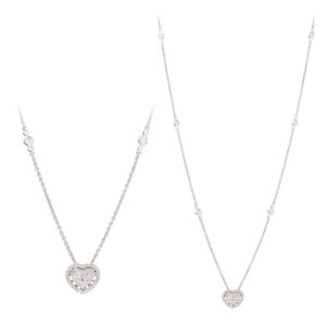 Colar em ouro branco com diamantes.