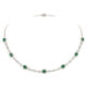 Colar em ouro branco com esmeraldas e diamantes.