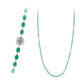 Colar em ouro branco com esmeraldas e diamantes.