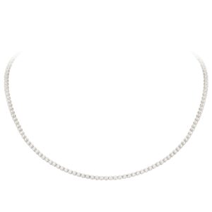 Colar em ouro branco com diamantes.