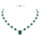 Colar em ouro branco com esmeraldas e diamantes.