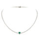 Colar em ouro branco com esmeralda e diamantes.