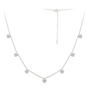 Colar em ouro branco com diamantes.