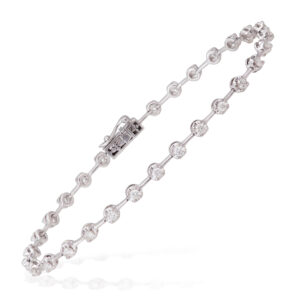 Pulseira em ouro branco com diamantes