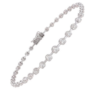 Pulseira em ouro branco com diamantes