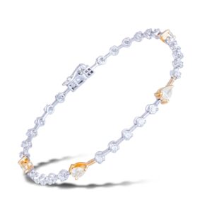 Pulseira em ouro branco com diamantes