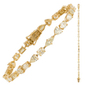 Pulseira em ouro amarelo com diamantes